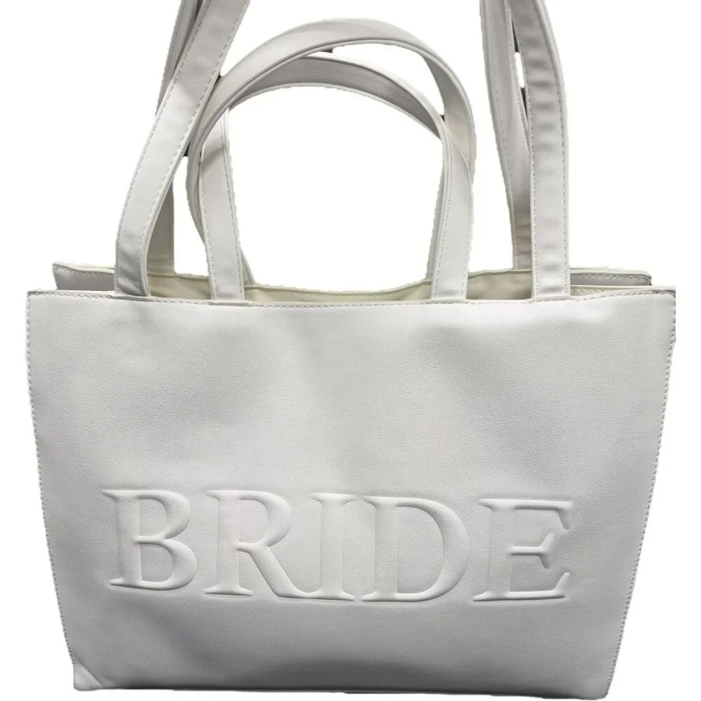 Roses Are Red Bride Tote Bag Shoulder Bag Purse Travel Bag Embossed White